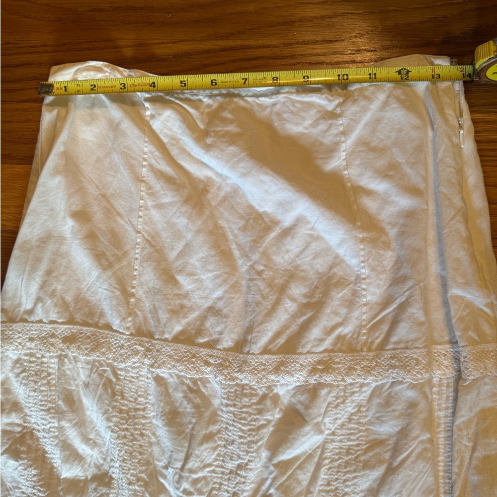 Y2K Old Navy White Cotton Lace-Trim Midi Skirt - Picture 11 of 12